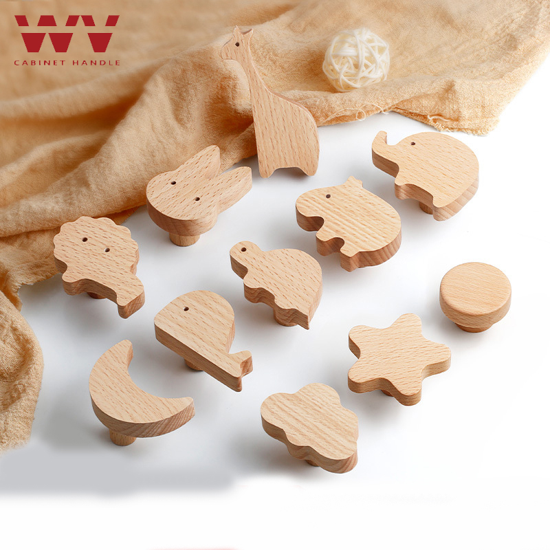 Furniture Hardware Drawer Pulls - Wv Houten Deurgrepen Schattige Dierenhouten Meubelhandgrepen