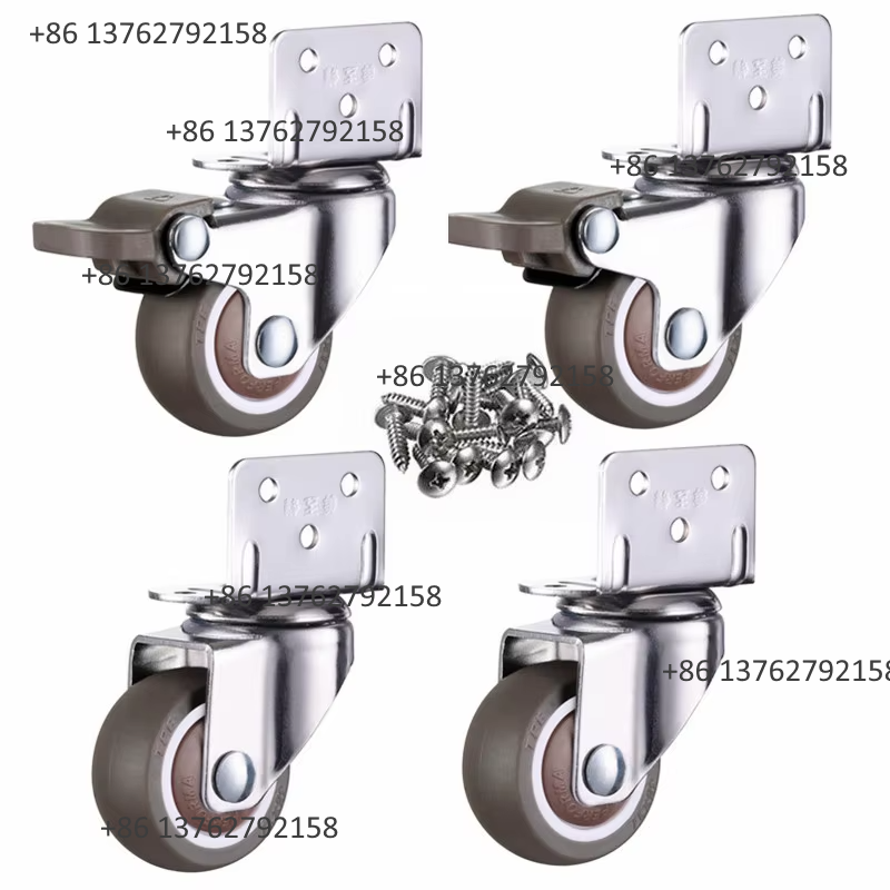 Furniture And Hardware - 4 stuks zachte rubberen stille zwenkwielen