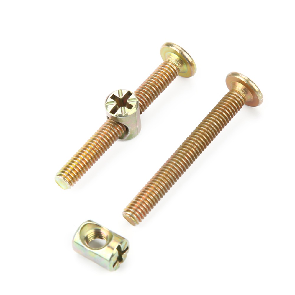 Furniture Hardware Barrel Nut - 10-delige universele zeskantmeubelbouten met platte ronde