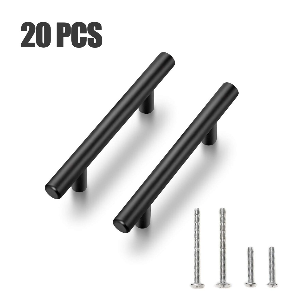 Furniture Hardware Drawer Pulls - 20 stuks kast trekt matzwart roestvrij