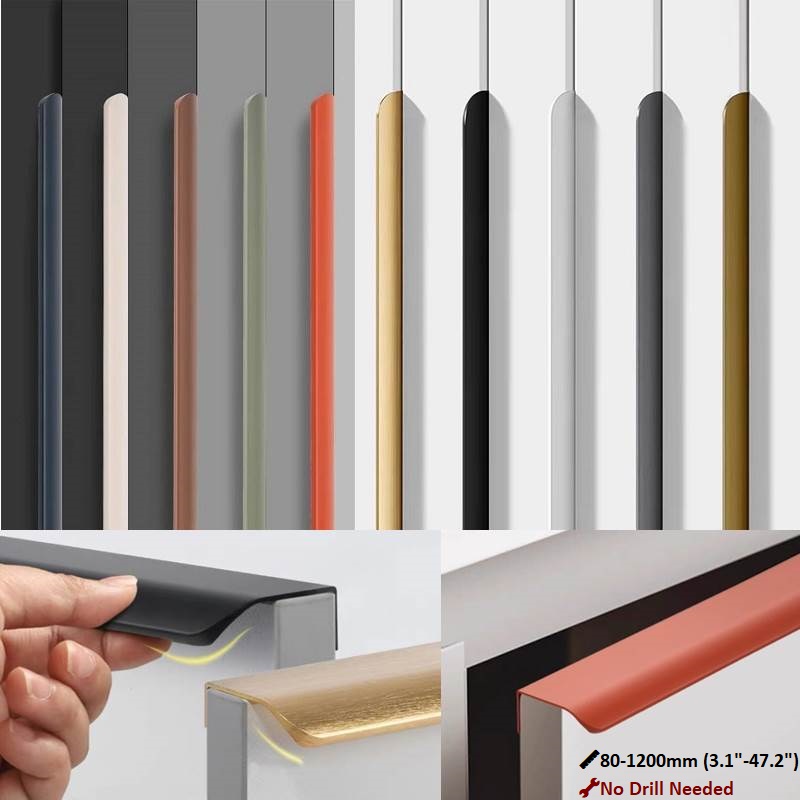 Furniture Hardware Drawer Pulls - 80 mm-1200 mm onzichtbare aluminium kasthandgrepen