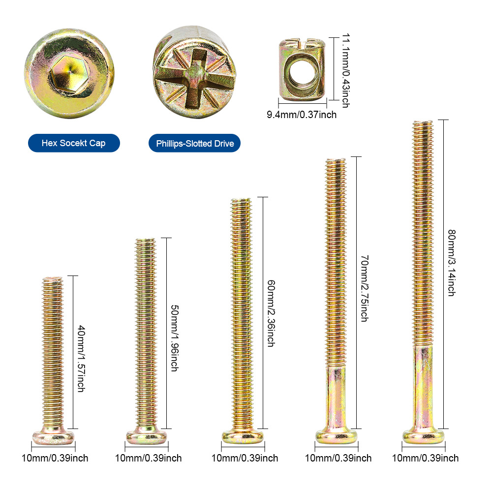 Zeskantboutjes met platte kop, - Furniture Hardware Barrel Nut recensie en prijs