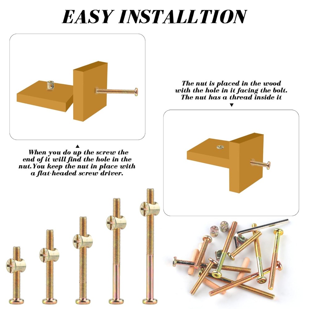 M6x40/50/60/70/80mm Crib Screw - Furniture Hardware Barrel Nut recensie en prijs